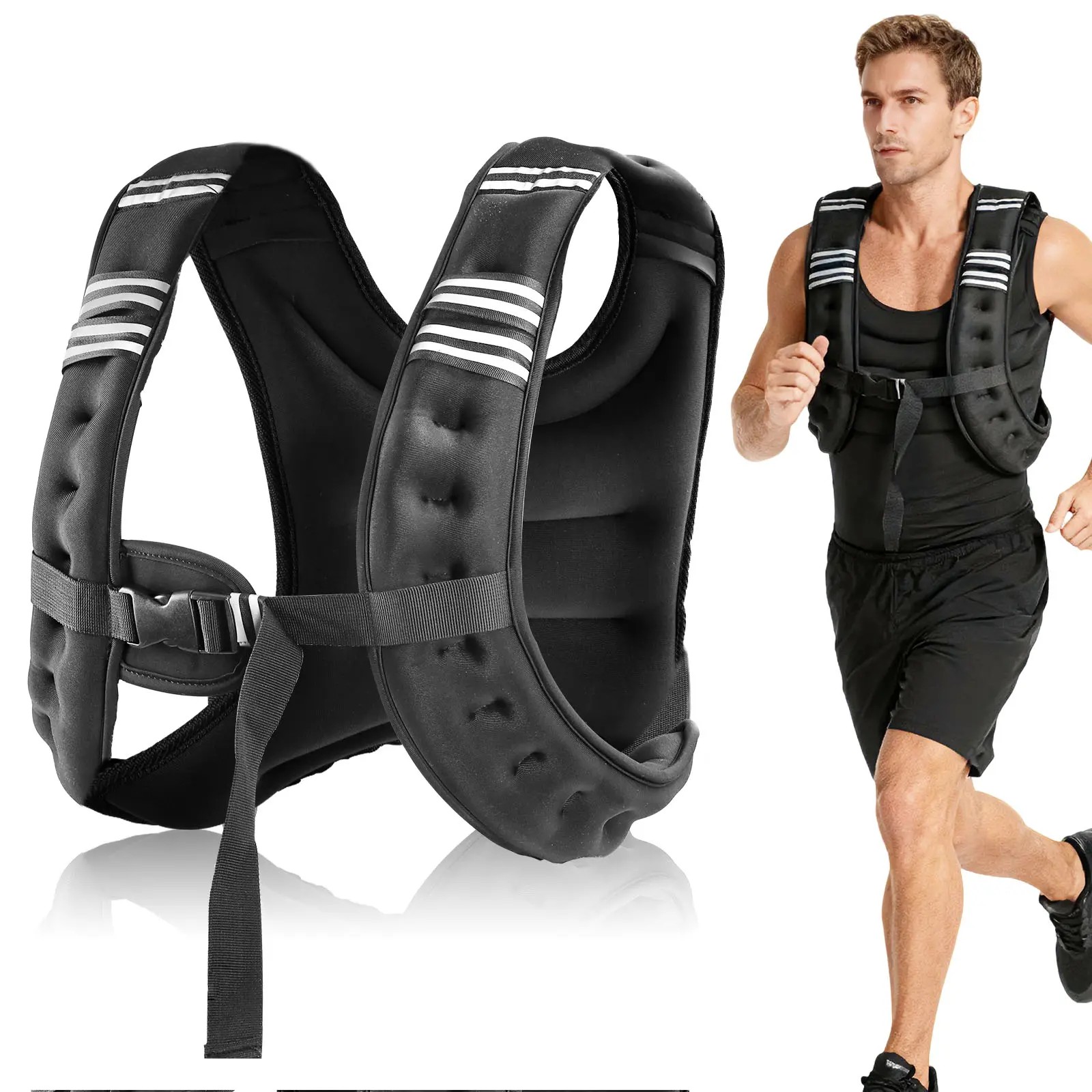 Crossfit Weight Vest - 12lb Adjustable Weighted Vest with Reflective