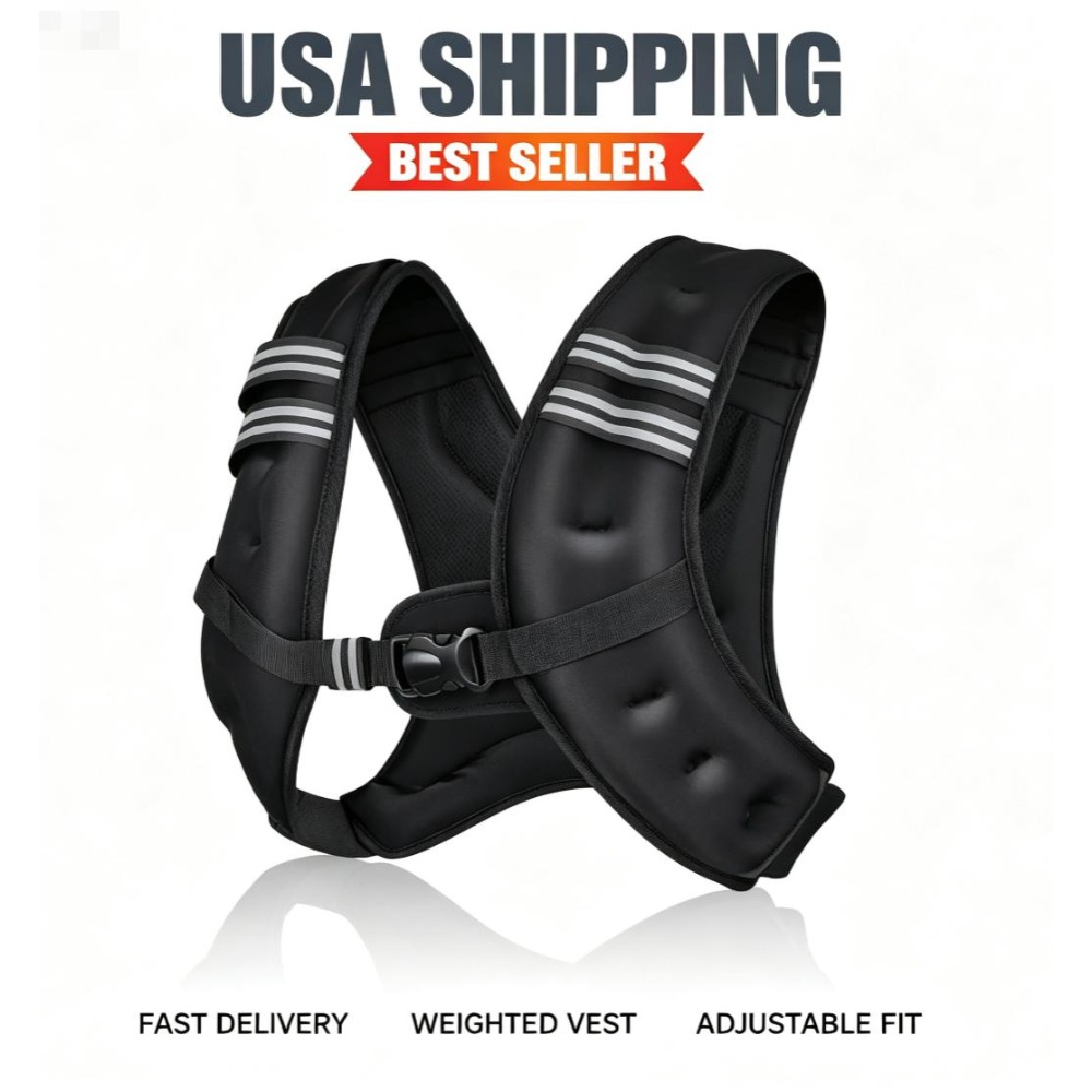 Crossfit Vest - Fitness Weighted Vest Pre-Filled Iron Pellets