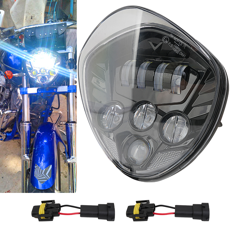 Black LED Motorcycle Headlight - Crossfit Victory 评论和价格