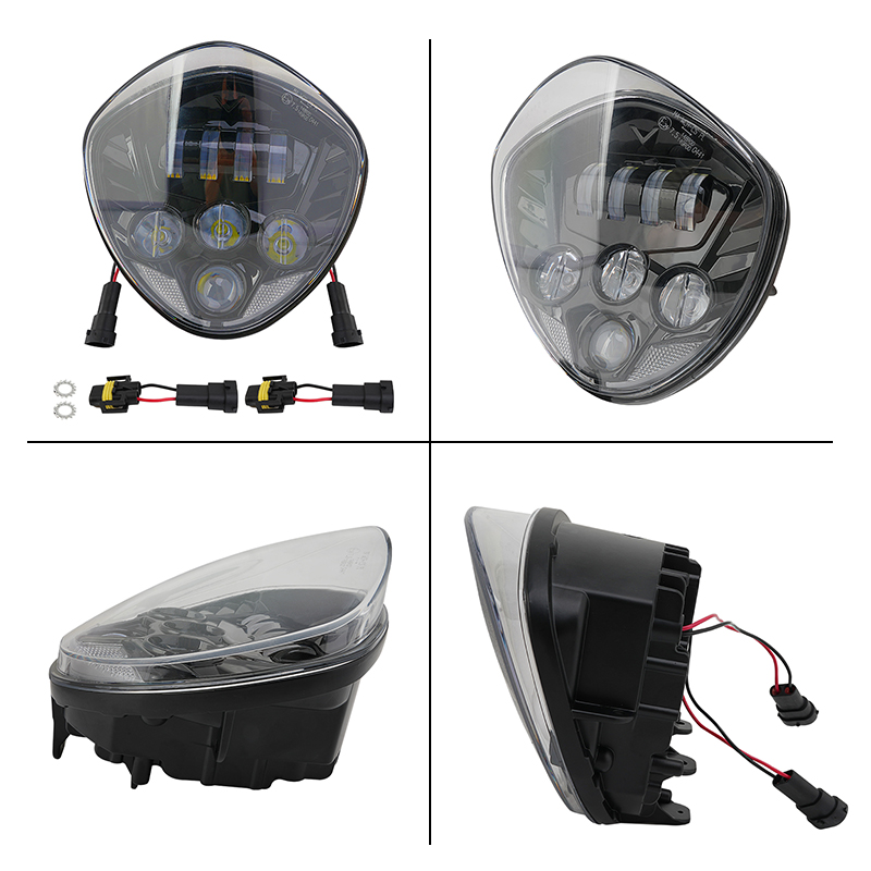 Black LED Motorcycle Headlight - Crossfit Victory 评论和价格