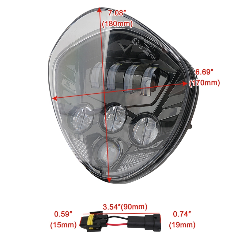 Black LED Motorcycle Headlight - Crossfit Victory 评论和价格
